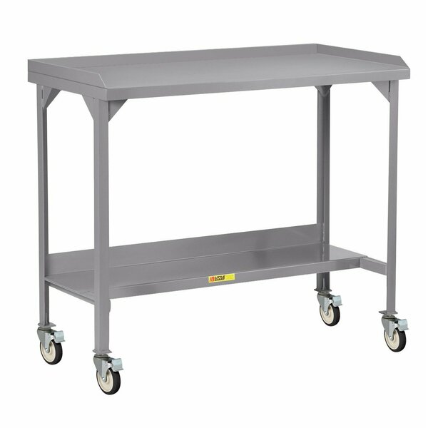Little Giant Lower Shelf, 1000 lbs. Capacity, 24" x 60", retaining lips, 36" Work Surface Height, Fixed Height WSL2-2460-4TL
